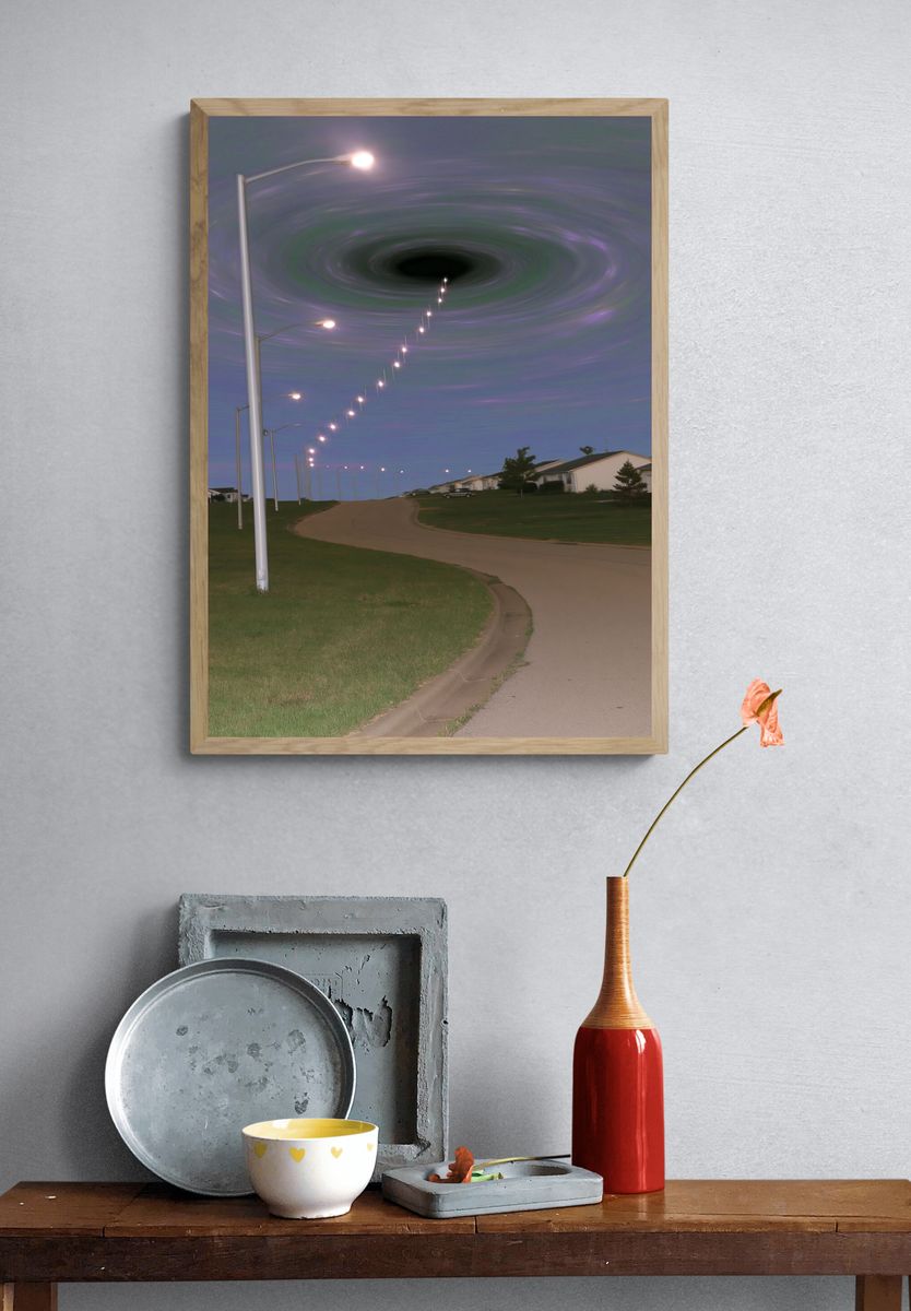 Surreal Streetlight Vortex Photography Poster. — room view 3