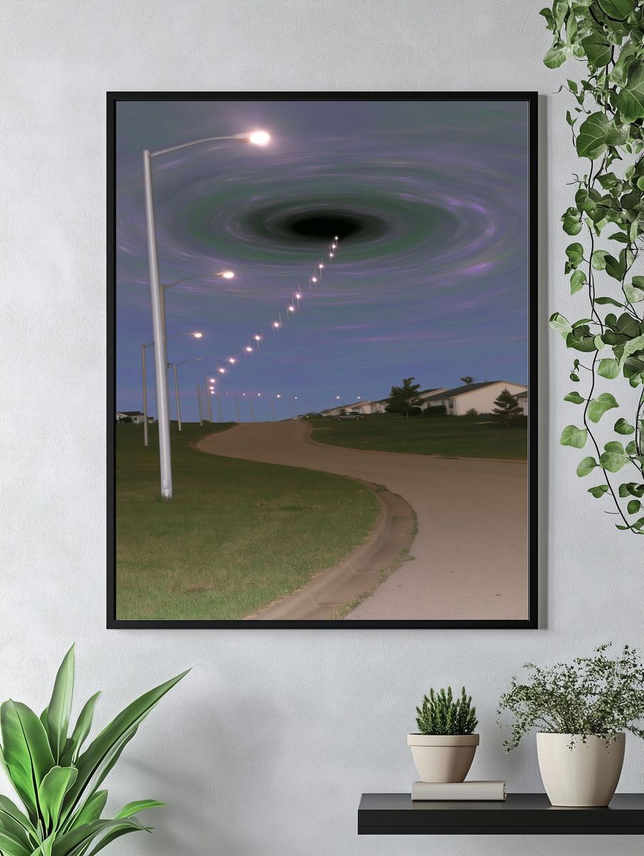 Surreal Streetlight Vortex Photography Poster. — room view 4