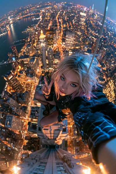 City Skyline Selfie Photography Poster. poster