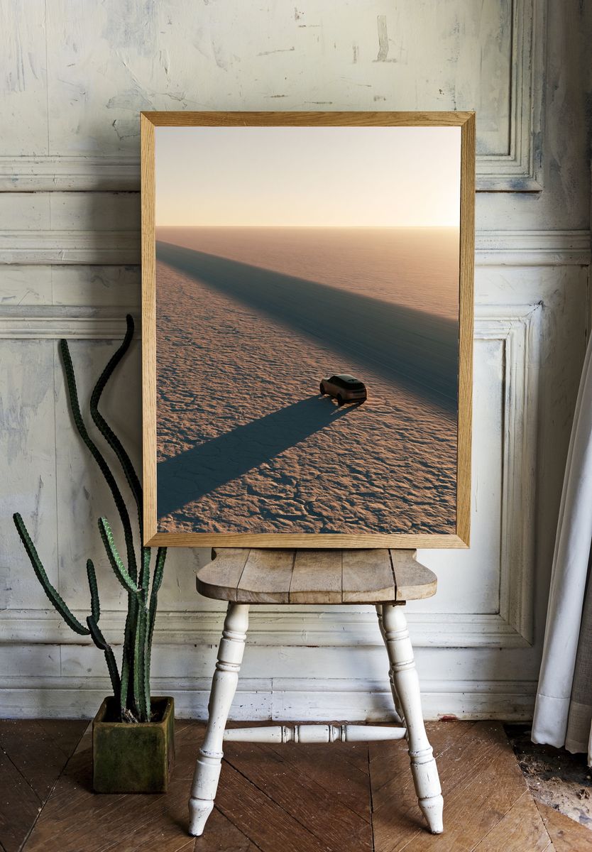 Desert SUV Sunset Photography Poster. room preview