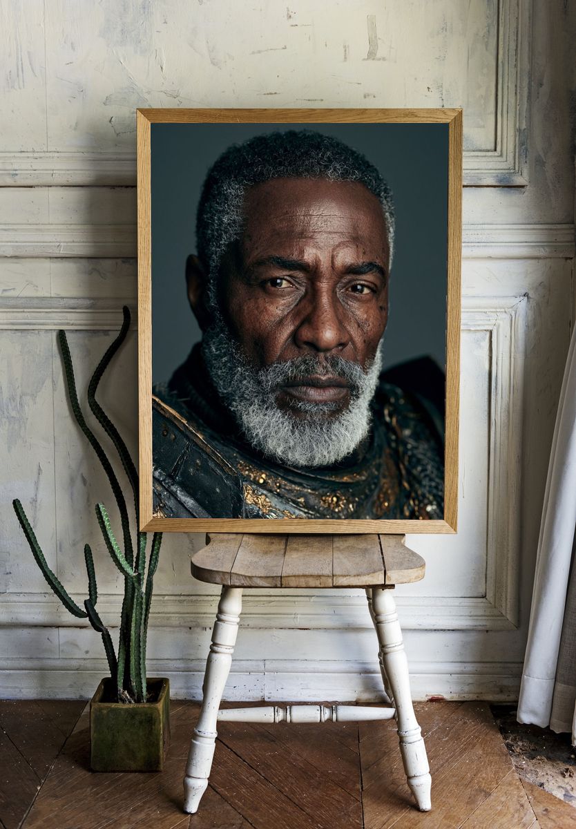 Regal Warrior Portrait Print. room preview