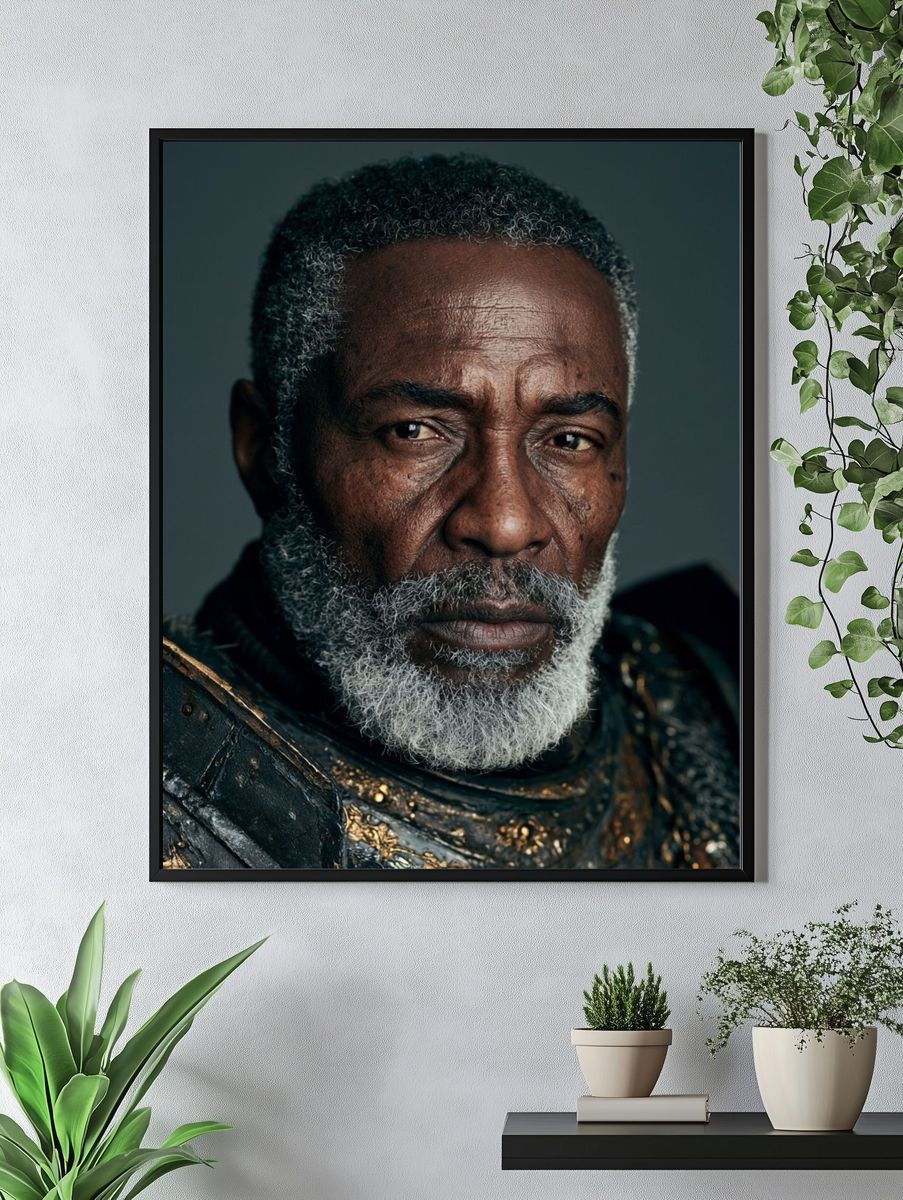 Regal Warrior Portrait Print. — room view 4