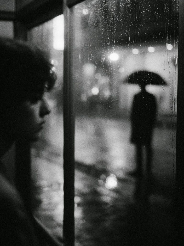 Rainy Night Silhouette Photography Poster. poster detail