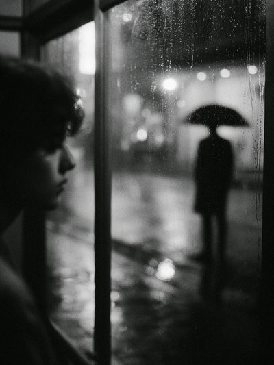 Rainy Night Silhouette Photography Poster. poster