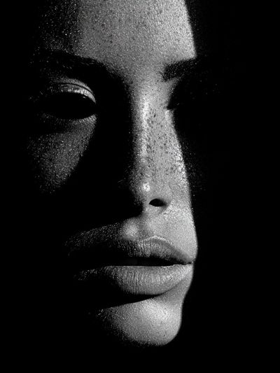 Monochrome Face Portrait Print.