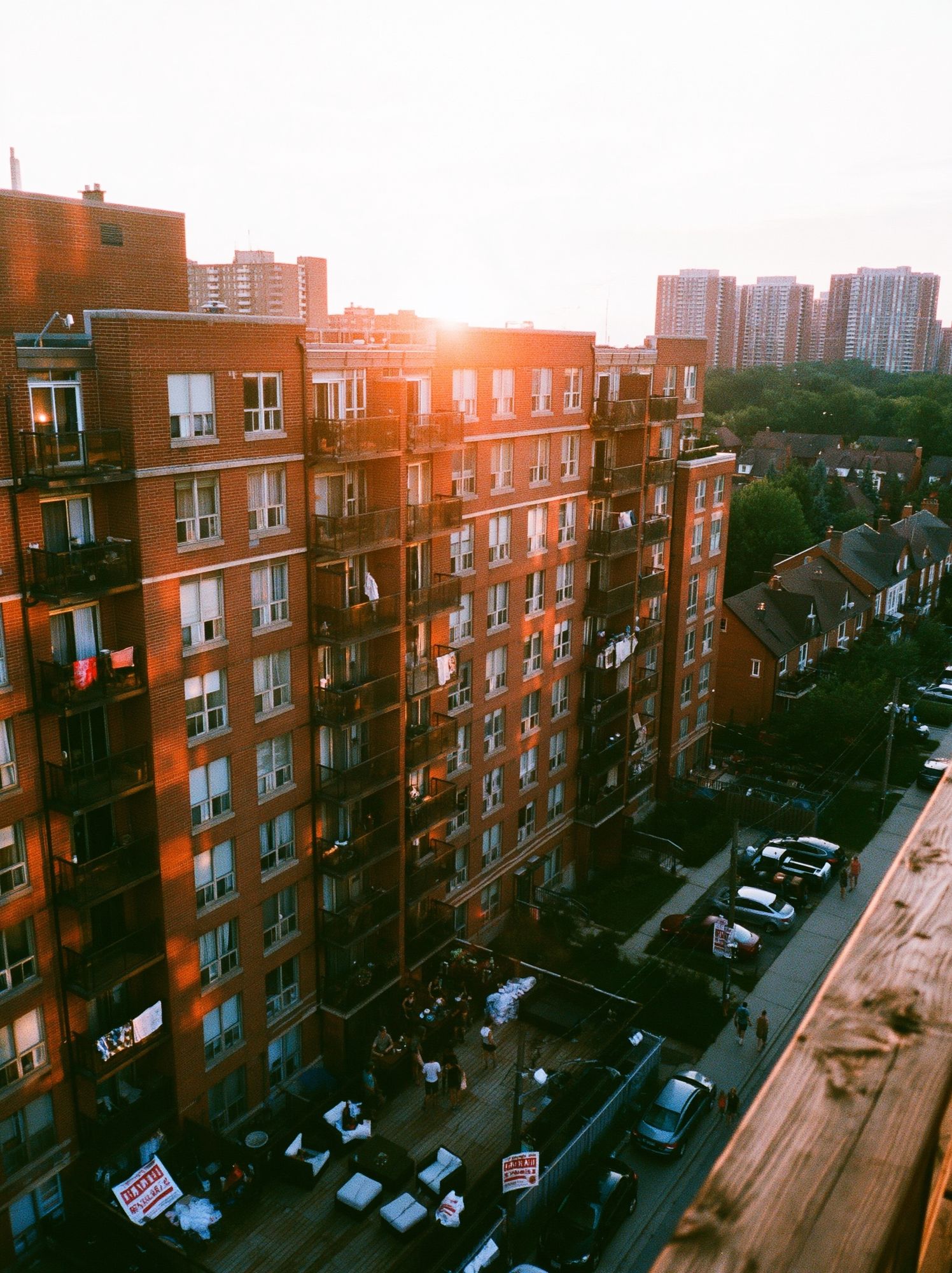 Sunset Apartment Blocks Photography Poster. poster detail