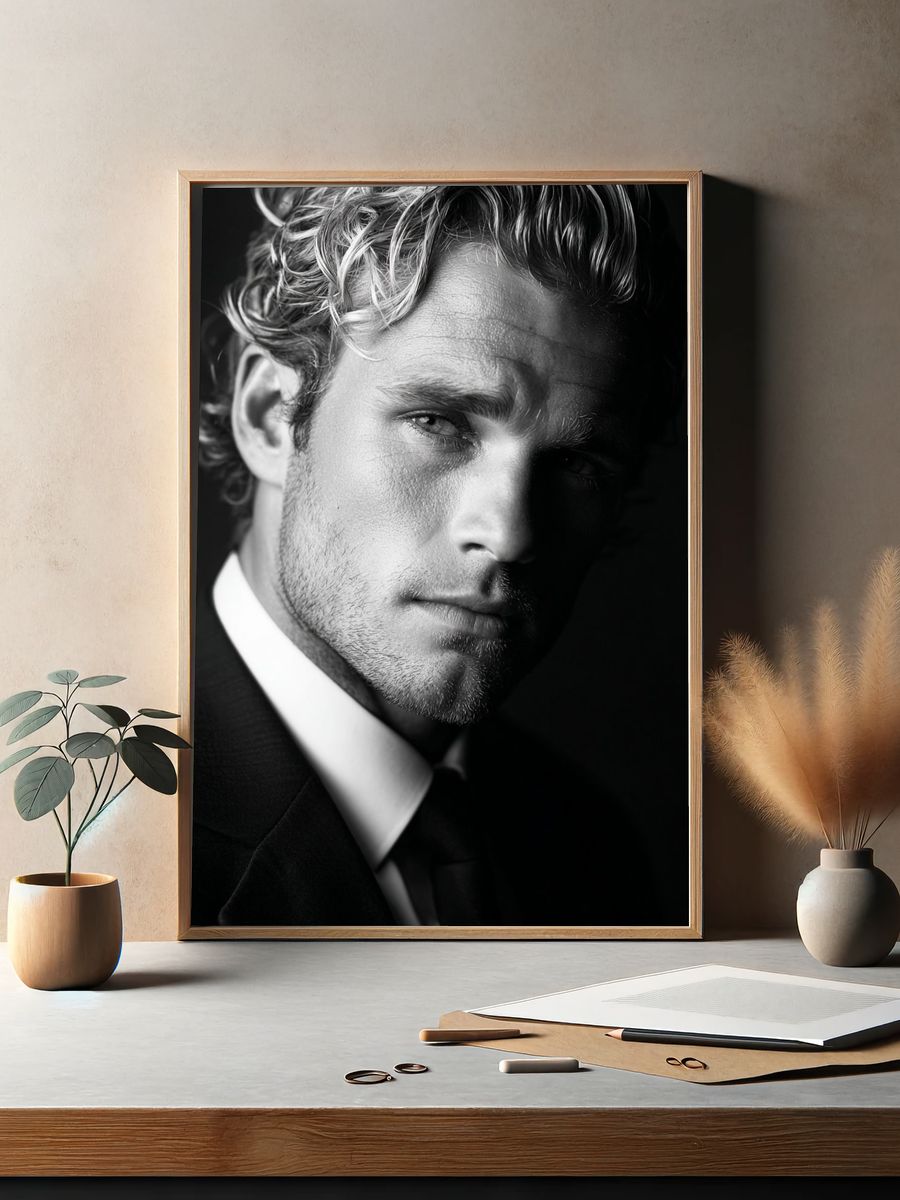 Monochrome Portrait Poster. — room view 2