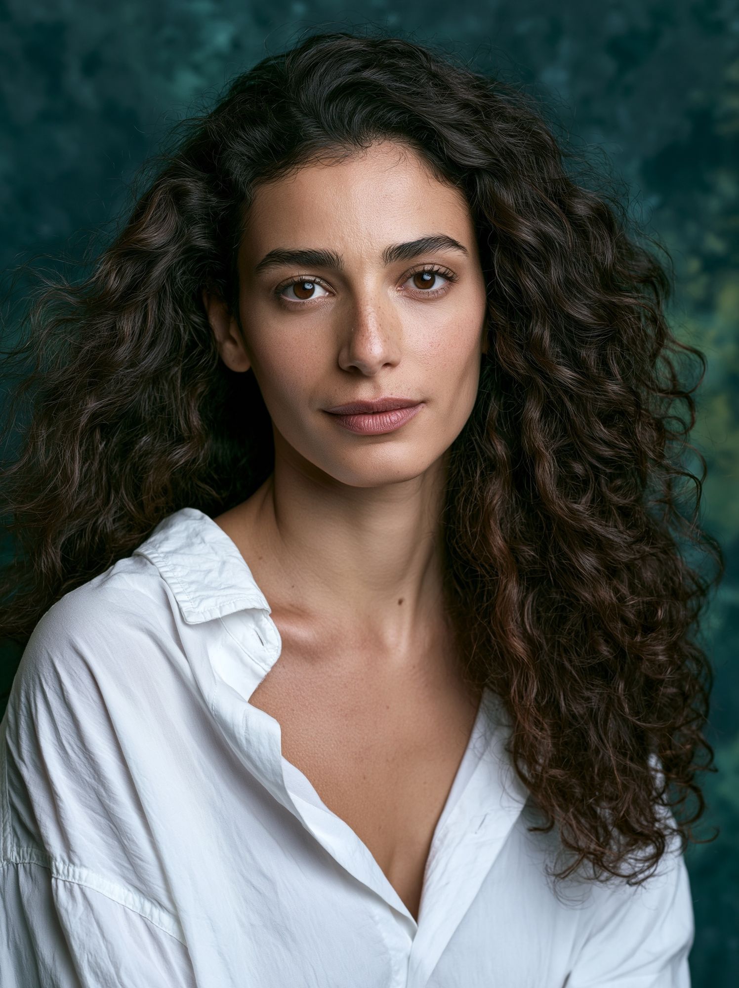Curly-Haired Portrait Photography Poster. poster detail