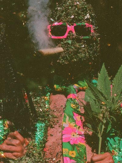 Psychedelic Floral Portrait Poster.