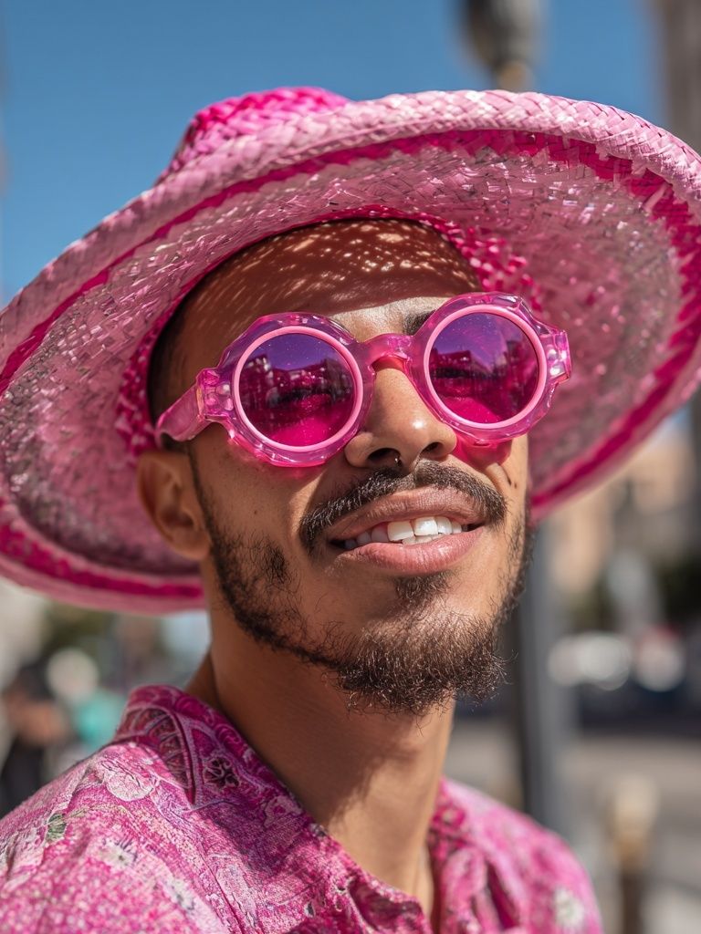 Pink Street Portrait Photography Poster. poster detail