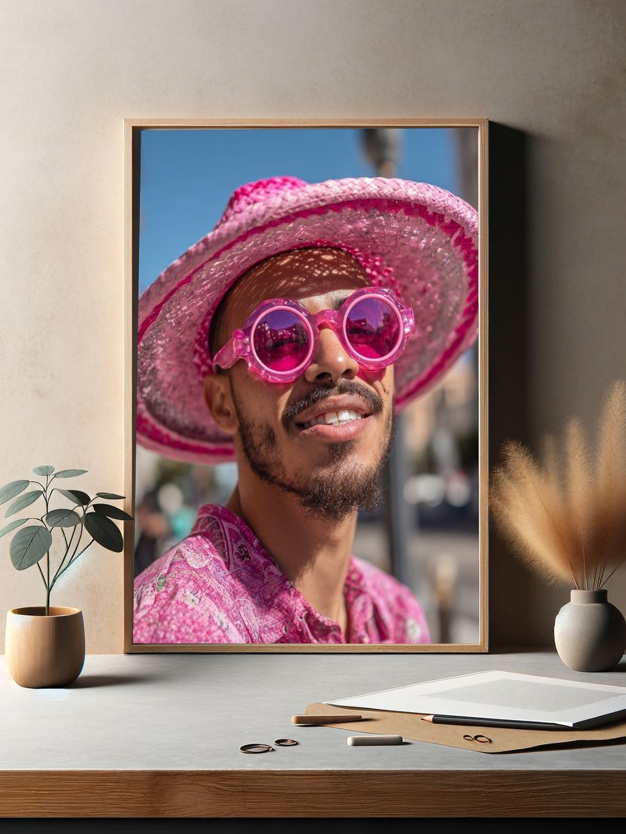Pink Street Portrait Photography Poster. — room view 2