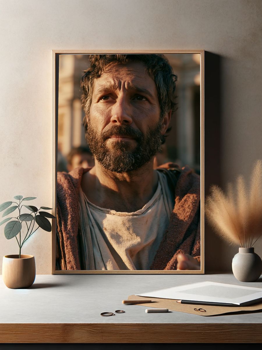 Bearded Man Portrait Photography Poster. — room view 2