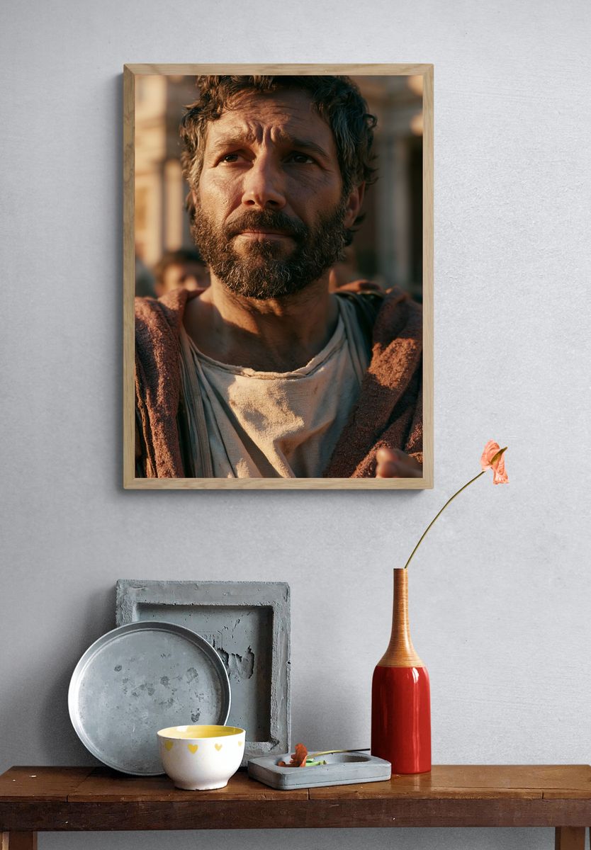 Bearded Man Portrait Photography Poster. — room view 3