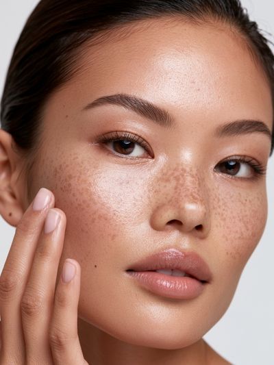 Freckled Beauty Portrait Poster.