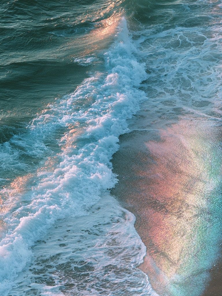 Rainbow Shoreline Photography Poster. poster detail