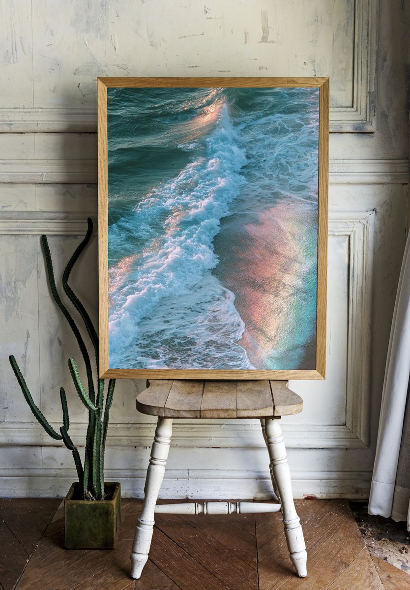 Rainbow Shoreline Photography Poster. room preview