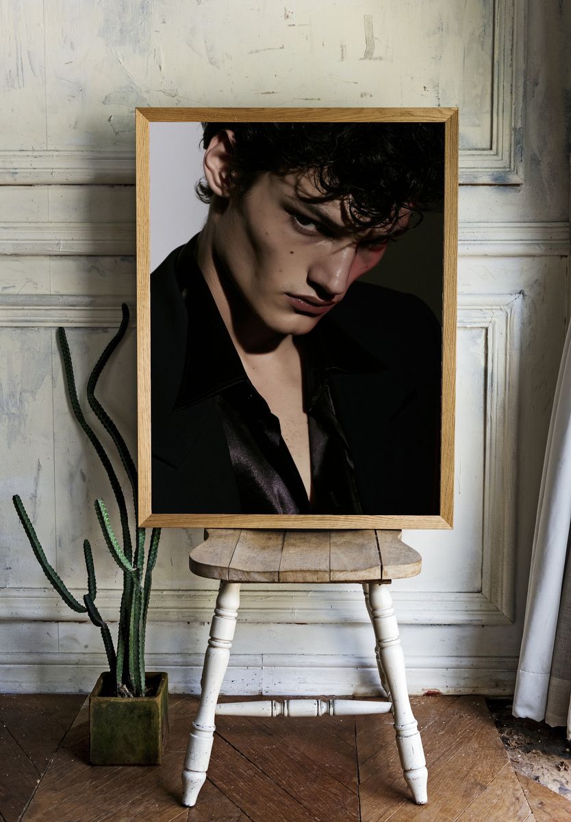 Moody Male Portrait Photography Poster. room preview