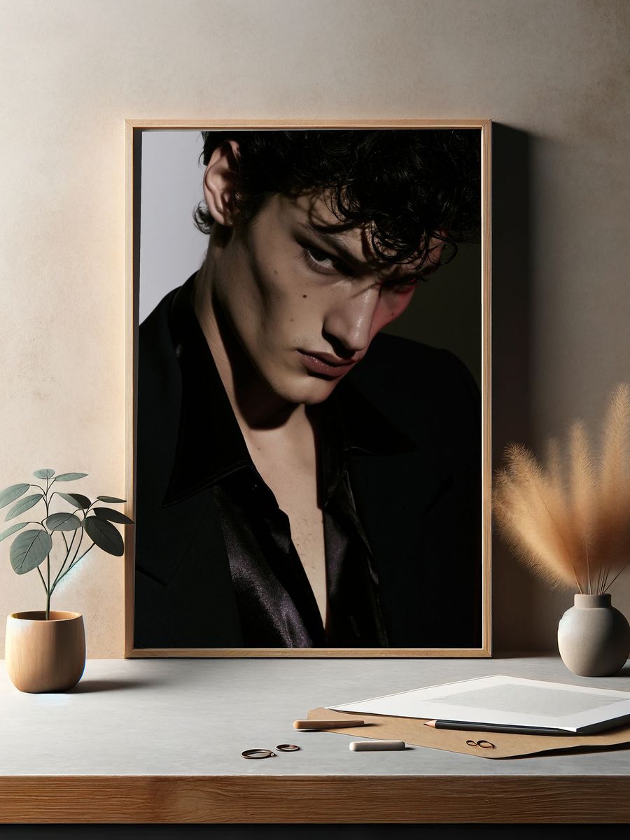 Moody Male Portrait Photography Poster. — room view 2