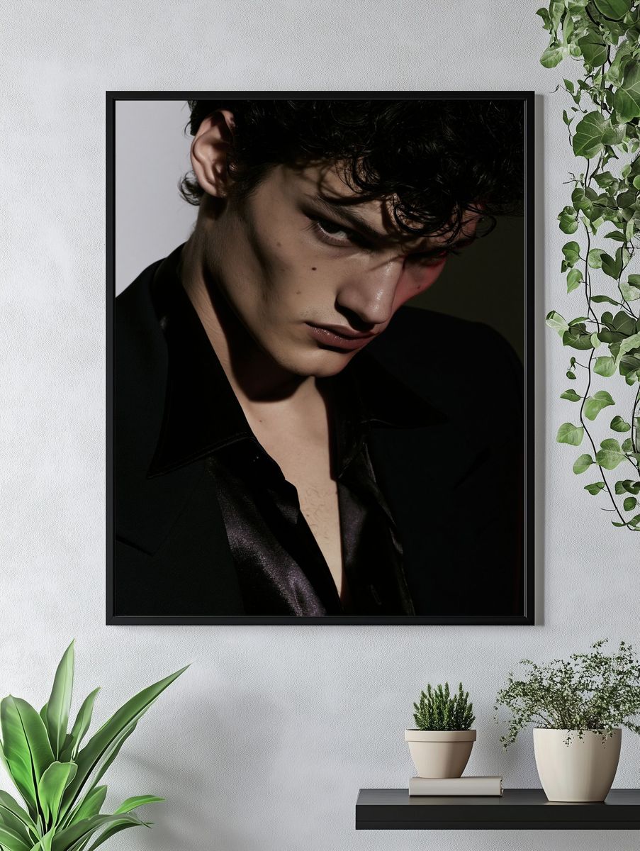 Moody Male Portrait Photography Poster. — room view 4