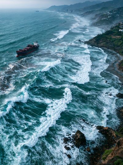 Stormy Coastal Waves Photography Poster.
