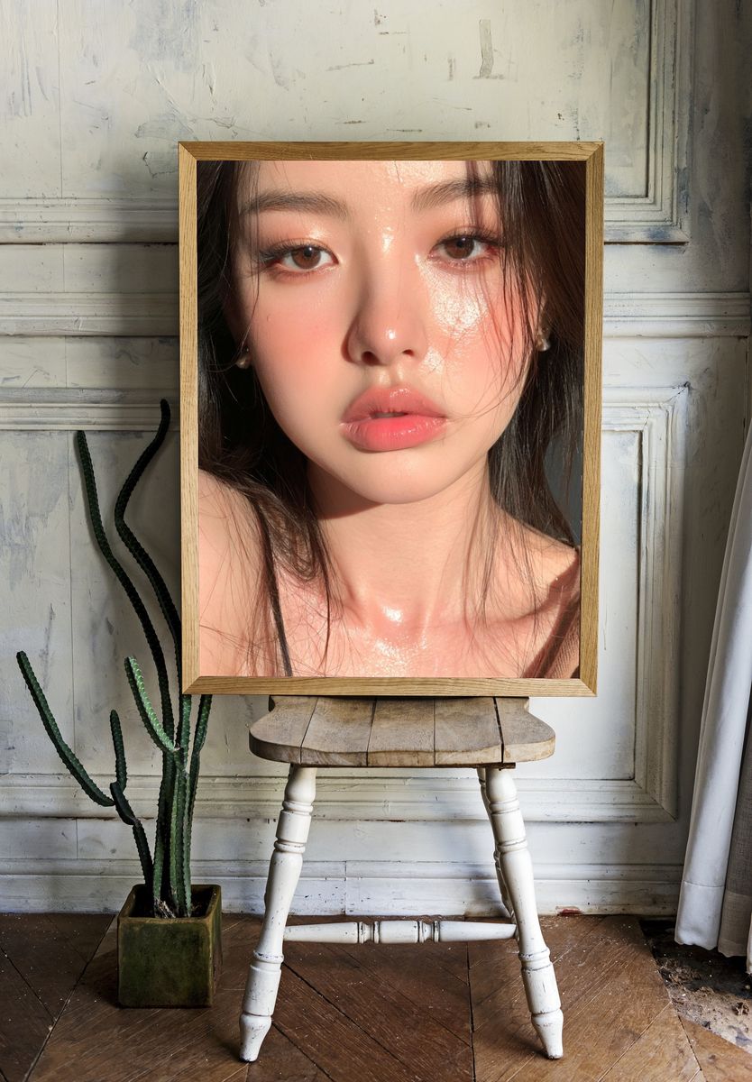 Glossy Portrait Photography Poster. room preview