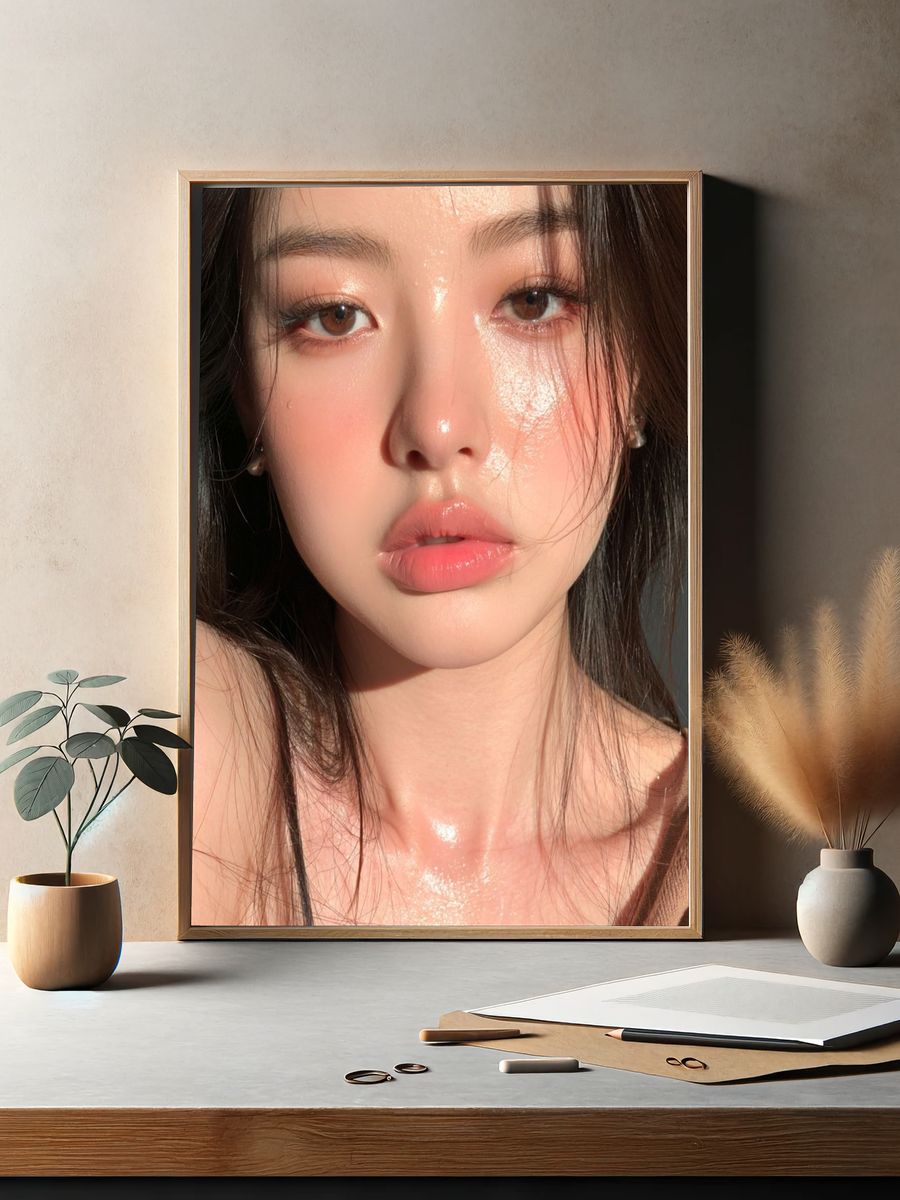 Glossy Portrait Photography Poster. — room view 2