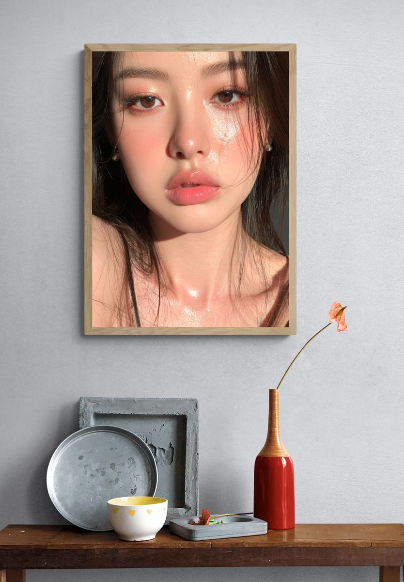Glossy Portrait Photography Poster. — room view 3