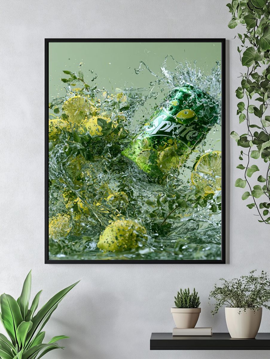 Lemon Soda Splash Photography Print. — room view 4