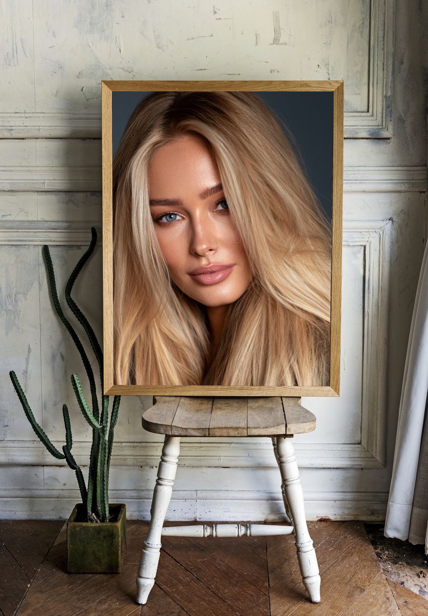 Blonde Portrait Photography Poster. — room view 1
