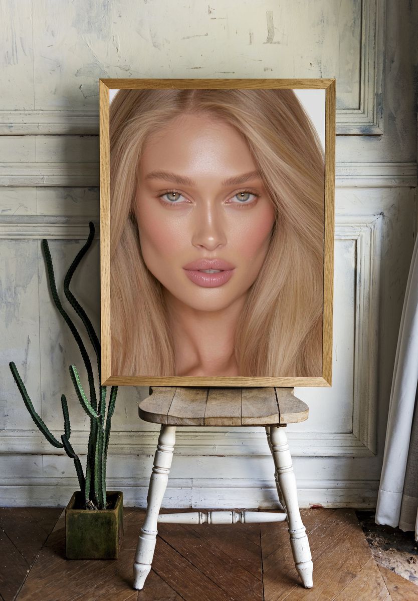 Blonde Beauty Portrait Print. room preview
