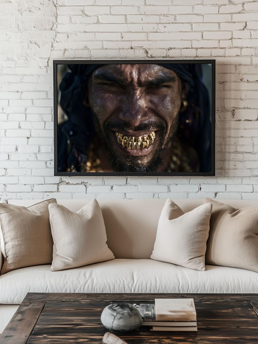 Gold Grill Portrait Poster. room preview