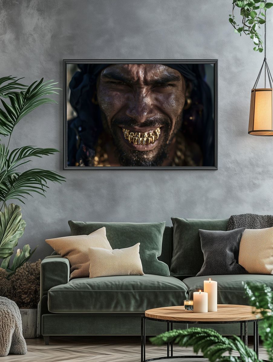 Gold Grill Portrait Poster. — room view 4