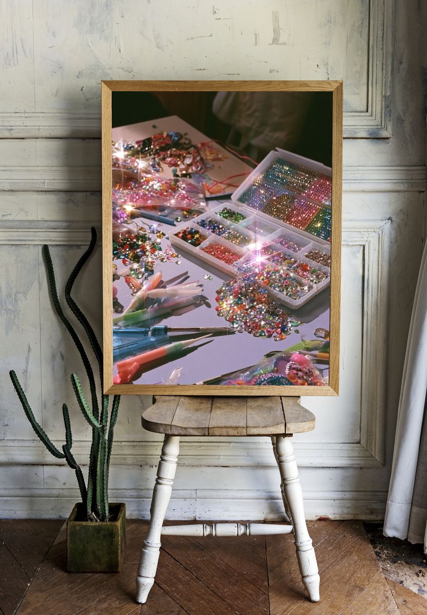 Sparkling Craft Table Photography Poster. room preview