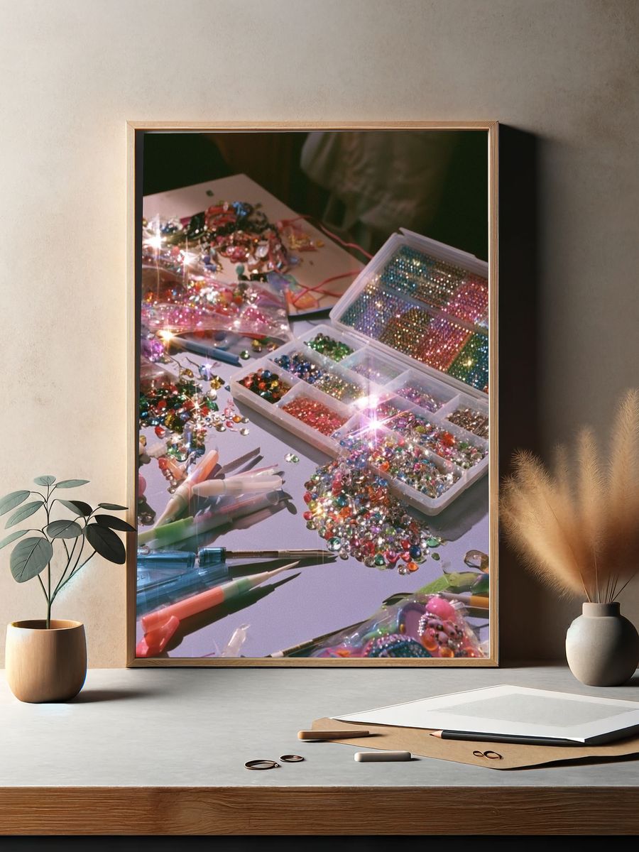 Sparkling Craft Table Photography Poster. — room view 2