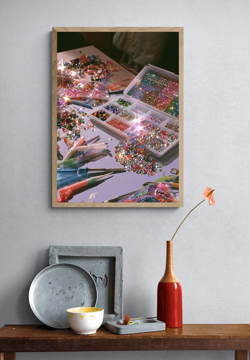 Sparkling Craft Table Photography Poster. — room view 3