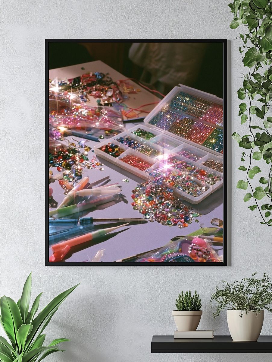 Sparkling Craft Table Photography Poster. — room view 4