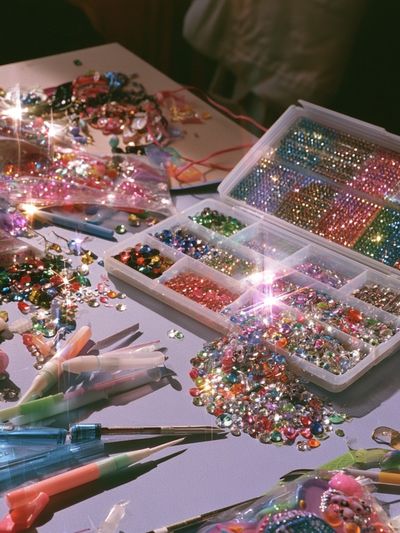 Sparkling Craft Table Photography Poster.