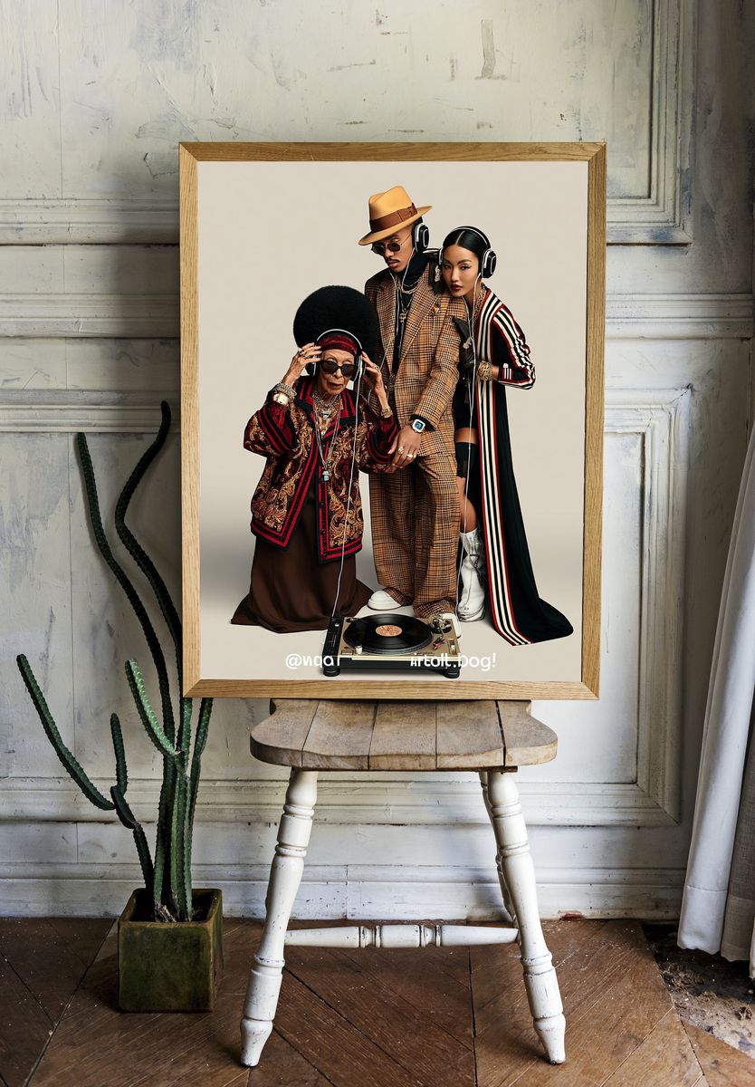 Fashion DJ Trio Photography Poster. room preview