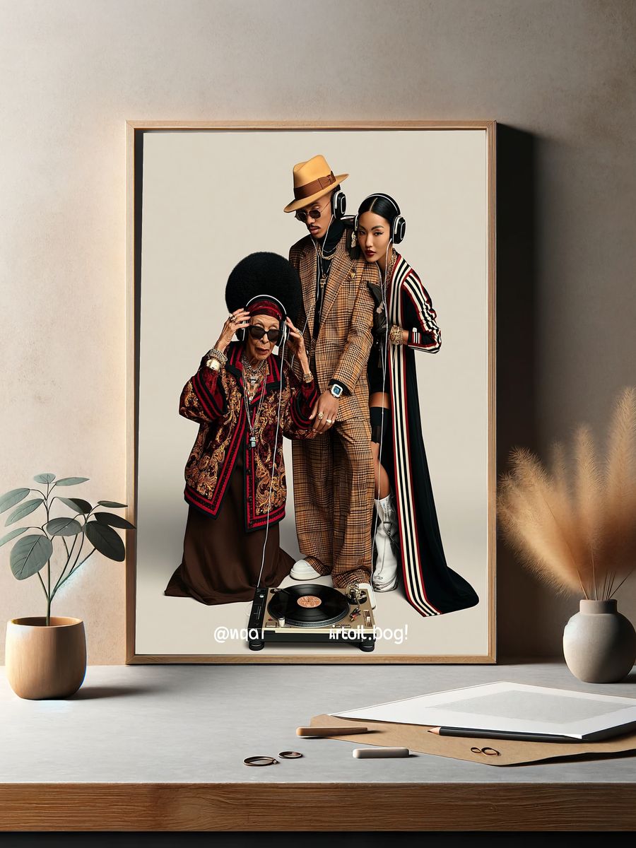 Fashion DJ Trio Photography Poster. — room view 2