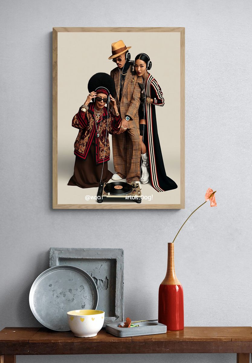 Fashion DJ Trio Photography Poster. — room view 3