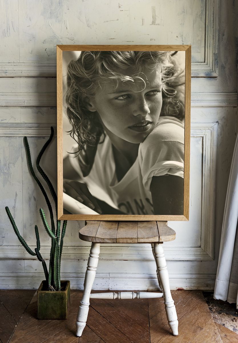 Sepia Portrait of a Young Woman Poster. — room view 1