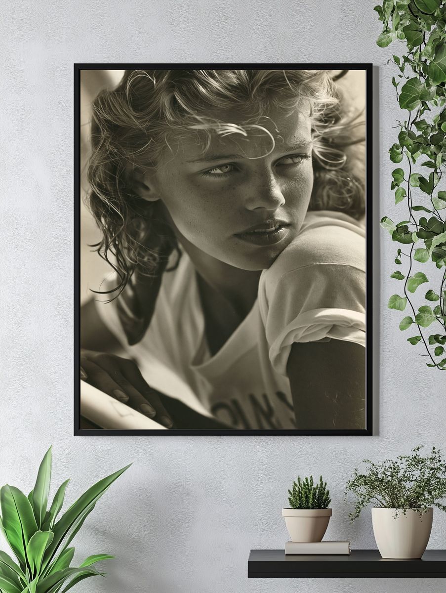 Sepia Portrait of a Young Woman Poster. — room view 4