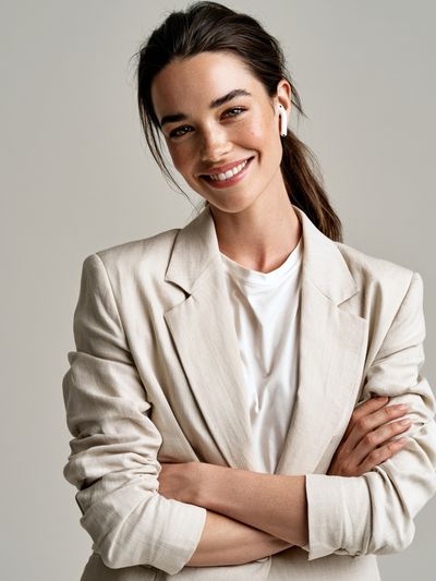 Smiling Woman Portrait Poster. poster