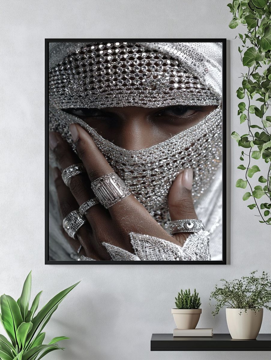 Silver Veil Portrait Photography Poster. — room view 4