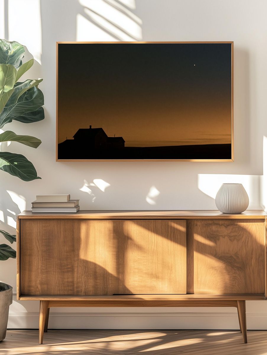 Twilight House Silhouette Photography Poster. — room view 3