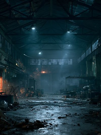 Abandoned Warehouse Photography Poster.