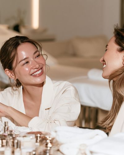 Elegant Spa Conversation Photography Poster.