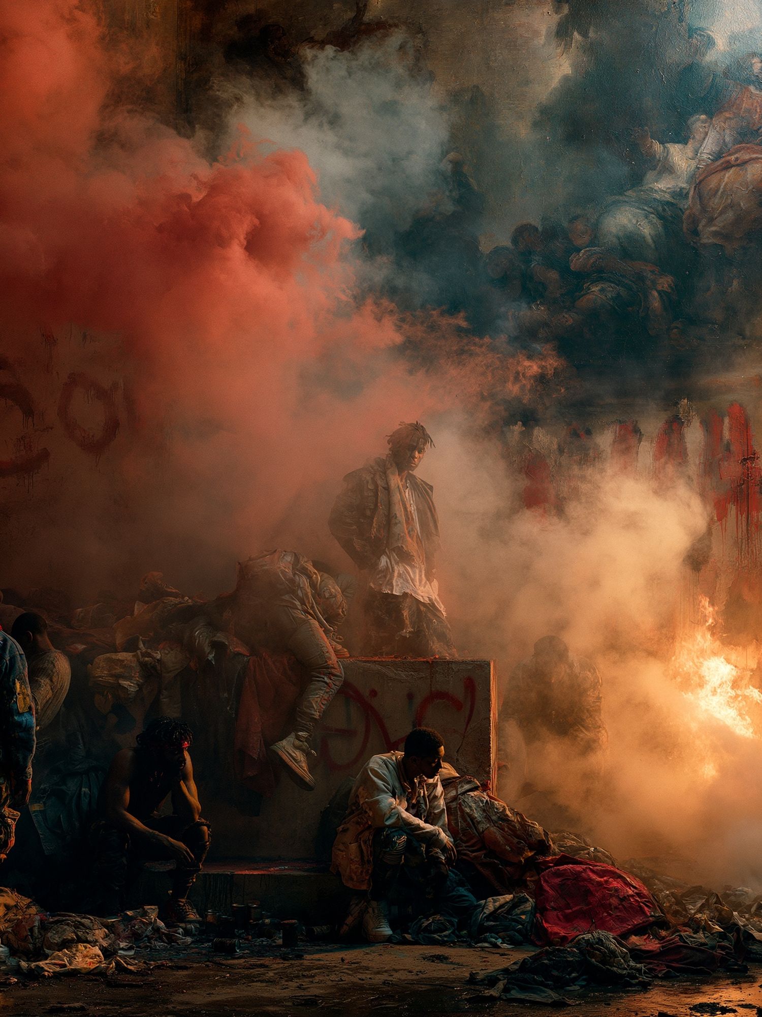 Smoky Urban Riot Photography Poster. poster detail