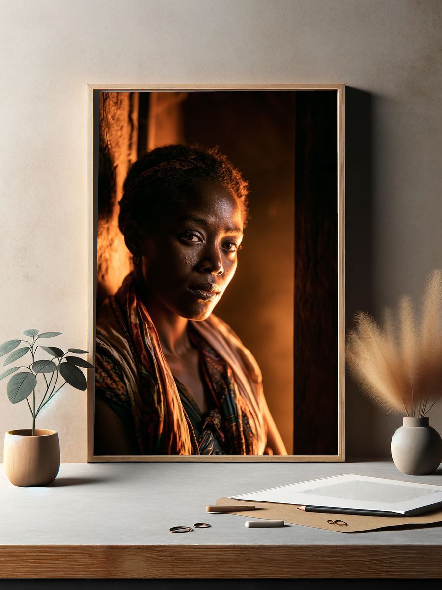 Warm Portrait Photography Poster. — room view 2
