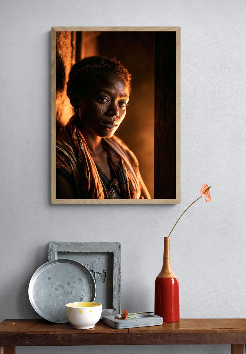 Warm Portrait Photography Poster. — room view 3